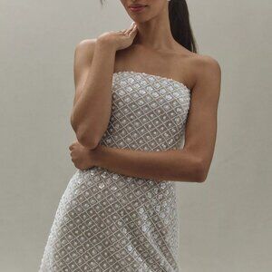 *brand new* Anthropologie Watters Crescendo Strapless Bow Mini Dress - wedding